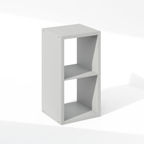 Furinno Cubic Extra Thick 2-Cube Closet Organizers and Storage, Light Grey - Image 7