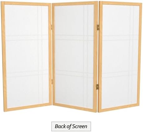 3 ft. Short Double Cross Shoji Screen - Natural - 3 Panels - Image 6