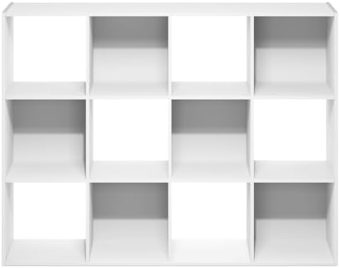 Furinno PELLI Book Shelf, 12-Cube Bookshelf, Cube Storage Organizer Bookcase, 11.7 x 47.6 x 36, for Living Room, Bedroom, Home Office, White - Image 6