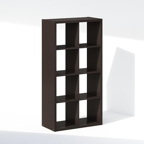 Furinno Simple 8-Cube Storage Organizer, Display Shelf, Dark Oak - Image 7