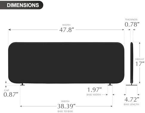 DECOLAB Desk Divider, Movable Desk Partition 48"x18", Midnight - Image 6