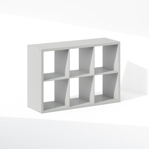 Furinno Cubic Extra Thick 6-Cube Closet Organizers and Storage, Light Grey - Image 7
