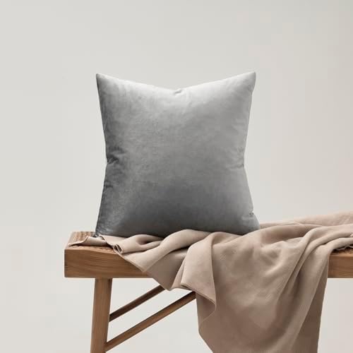 GIGIZAZA Dark Grey Velvet Throw Pillow Covers 16x16 Pack of 2 - Image 7