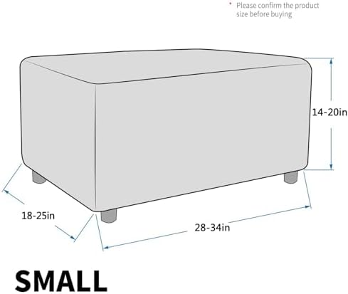 MAXIJIN Velvet Ottoman Slipcover Small Stretch Square Rectangle Footstool Slipcover Folding Storage Ottoman Covers for Living Room with Elastic Bottom (Ottoman Small, Gray) - Image 6