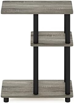 Furinno Turn-N-Tube Toolless C-Shape Side Table, 3-Tier, French Oak - Image 6