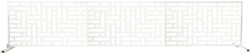 Oakland Living 6 ft. X 4 ft. White Freestanding Metal Privacy Screen Room Divider - Image 7