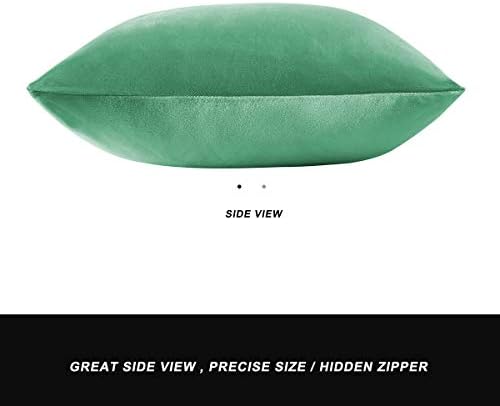 GIGIZAZA Mint Turquoise Velvet Decorative Throw Pillow Covers for Sofa Bed 2 Pack Soft Cushion Cover - Image 6