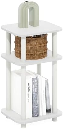 Furinno JUST 3-Tier Telephone Table, Turn-N-Tube Toolless Side Table with Open Shelf, Round Curve Corner Night Stand, Bedside Table, for Living Room, Bedroom, White - Image 6