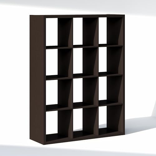 Furinno Cubic Extra Thick 12-Cube Closet Organizers and Storage, Dark Oak - Image 7