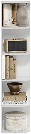 Furinno PASIR Book Shelf, 5-Tier Corner Bookshelf with Open Shelf, Standing Bookcase, 9.3 x 12 x 51.7, for Organization and Storage, for Living Room, Bedroom, Home Office, White - Image 6