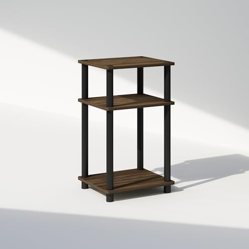 Furinno JUST Toolless 3-Tier Night Stand, Open Storage, Columbia Walnut - Image 6