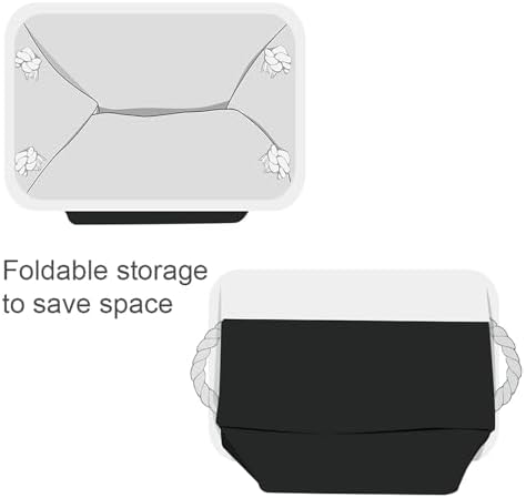 TheWarmHome Storage Bins for Shelves - 1 Pack 15.7x11.8x8.3 inch Canvas Storage Basket for Organizing Cubes Gift Dog Cloth Toy (White & Black) - Image 7