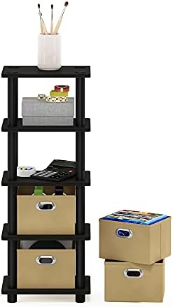 Furinno Turn-N-Tube Toolless 4-Tier Storage Shelves, Espresso - Image 6
