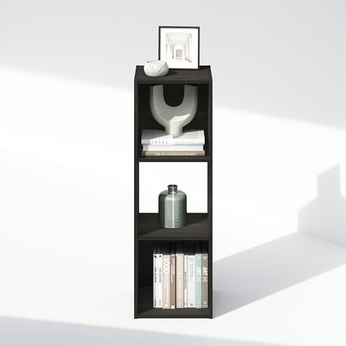 Furinno PELLI Book Shelf, 3-Cube Bookshelf, Cube Storage Organizer Bookcase, 11.7 x 12.1 x 35.4, for Living Room, Bedroom, Home Office, Espresso - Image 6