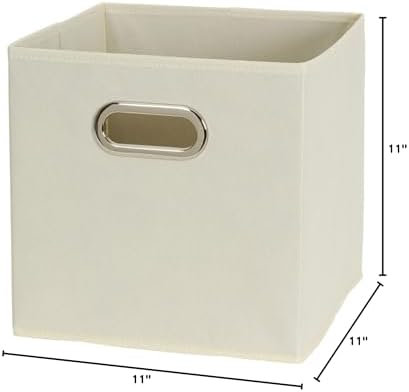 Household Essentials 82-1 Foldable Fabric Storage Bins |Set of 6 Cubby Cubes with Handles | Natural (Pack of 6) - Image 6