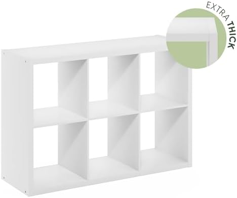 Furinno HERMITE Kitchen Island, 6-Cube Coffee Bar, Extra Thick Kitchen Storage, Bakers Rack, for Pantry Organizers and Storage, Kitchen Organization, White - Image 7