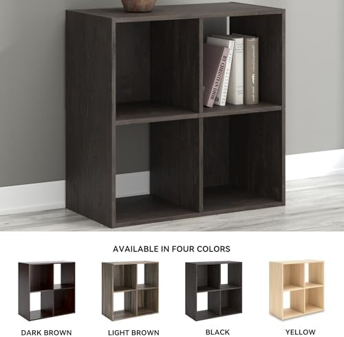 Signature Design by Ashley Piperton 4 Cube Storage Organizer or Bookcase, Charcoal - Image 7