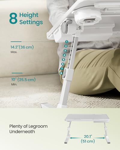 SONGMICS Bed Laptop Desk, Foldable, Adjustable Height, 15.7 x 22 Inches - Image 6