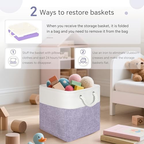 FinishingBo 11 inch Cube Storage Bin with Handles 6 Pack - Image 6