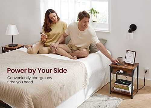 VASAGLE End Table with Charging Station, Set of 2, Small Side Tables - Image 6
