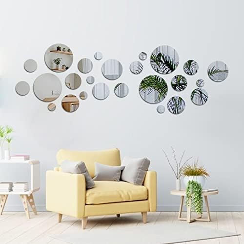 7.87" Round Acrylic Mirror Tiles, 2Pcs Flexible Plastic Wall Mirror - Image 6