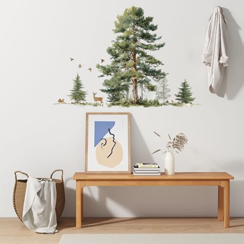 ANNA QUEEN Woodland Tree Wall Decals with Deer | Peel and Stick Forest Wall Stickers – Removable Nature Vinyl Wall Art for Nursery, Kids Room, Bedroom & Cabin Décor - Image 7