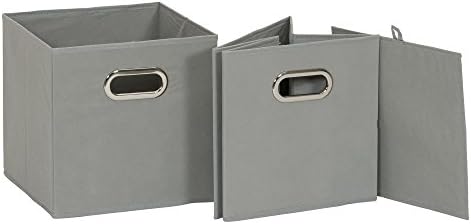 Household Essentials 84-1 Foldable Fabric Storage Bins Set of 6 Cubby Cubes with Handles Gray (Pack of 6) - Image 5