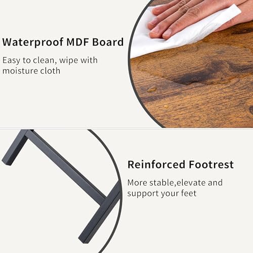 Acovy Foldable TV Trays, Small Folding Table, TV Trays Set of 2, TV Dinner Tray, Side Table for Bed, Couch, Portable Easy to Move, Brown - Image 7