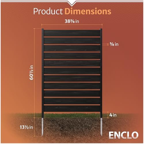 Enclo Concord Privacy Screen, Charcoal Cedar Wood DIY No Dig Kit - Image 6
