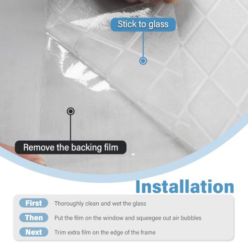 Finnez Window Privacy Film, Frosted Diamond Static Cling, 35.4″ x 78.7″ - Image 7