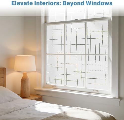 Finnez Window Privacy Film, Frosted Cross Window Cling, 11.8″ x 118.1″ - Image 7