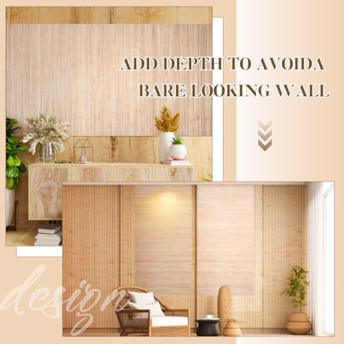 Juexica 2 Pcs Natural Bamboo Wall Panel 16 x 96 Inch Bamboo Covering Renewable Pole Wrap Fencing Wainscoting Room Divider for Interior Wall Decoration Bedroom Living Room Ceiling (Light Carbonized) - Image 6