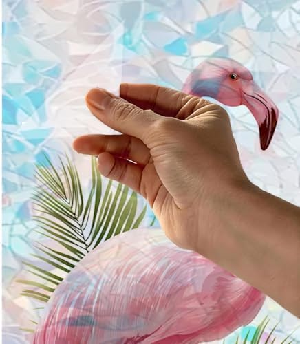 Cmialusie Flamingo Tropical Window Film 39.3 x 17.3 Inch Cling - Image 7
