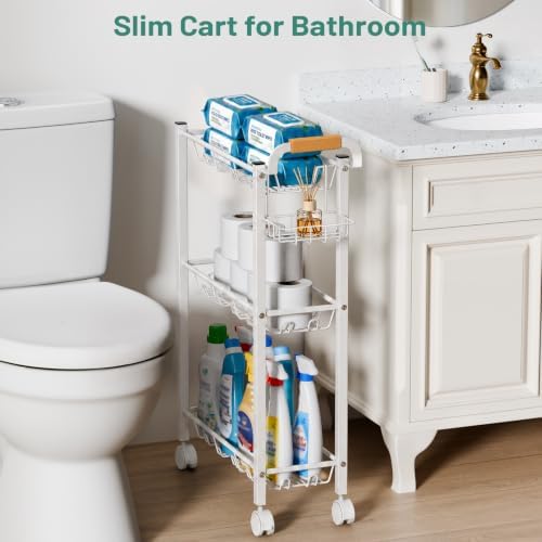 KIMBORA Laundry Room Storage Cart with Detergent Holder with Wheels - Image 7