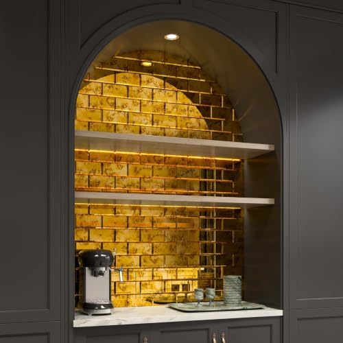 Lovdeco Peel & Stick Gold Antique Mirror Tile 3x6 Inch Beveled (40 Pcs) - Image 6