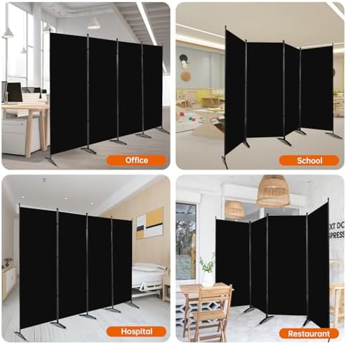 Room Divider 6FT Folding Privacy Screens, 4 Panel Partition Room Dividers - Image 7