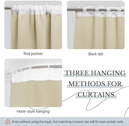 RYB HOME Blackout Room Divider Curtain with Flexible Track for Living Room - Image 7