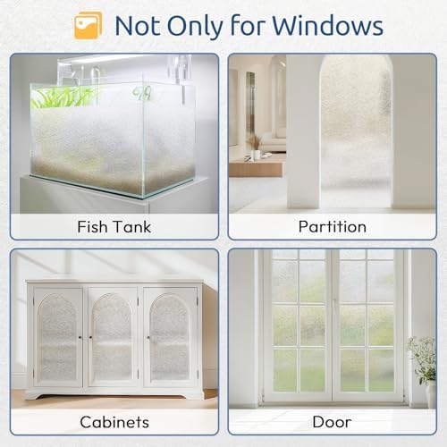 rabbitgoo Window Privacy Film Frosted Glass Film Decorative, 17.5" x 118.1" - Image 7