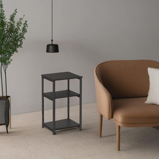 VASAGLE Side Table, Small End Table, Tall Nightstand, Steel Frame - Image 6