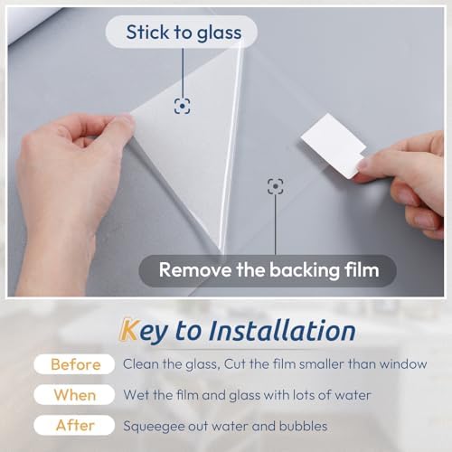 rabbitgoo Frosted Glass Window Privacy Film, Static Cling, 35.4" x 78.7" - Image 6