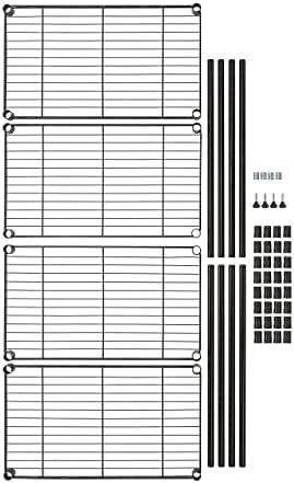 Amazon Basics 4-Shelf Steel Wire Storage Shelves for Garage, Adjustable Metal Shelving Unit, 200 lbs Per Shelf, 23.2" W x 48" H x 13.4" D, Black - Image 7