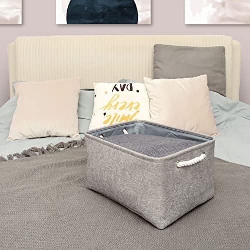 TheWarmHome Large Storage Bins- Storage Baskets for Organizing Shelves, Basket Organizer for Closet Bookshelf Dog Toy Nursery Clothes Laundry Home Organization, Fabric Storage Cubes W/Handles - Image 6