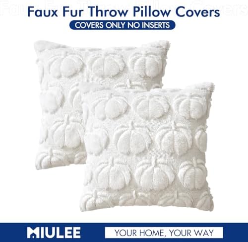 MIULEE Fall Pillow Covers Pumpkin Fall Decor 16x16 Pure White - Image 6