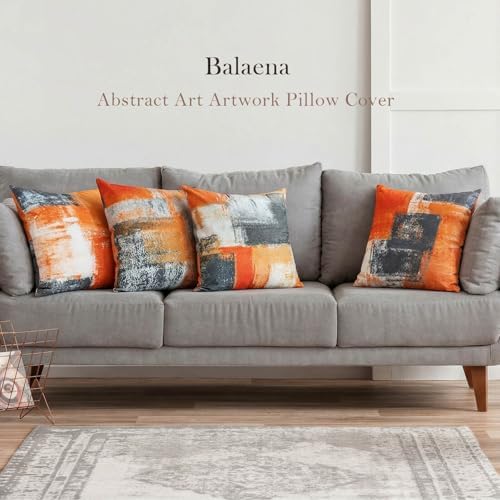 Burnt Orange Throw Pillow Covers 20x20 Set of 4 Decorative Cushion Cover Taupe Abstract Art Painting Pillow Covers for Sofa Couch Bedroom Living Room Outdoor Home Décor - Image 7