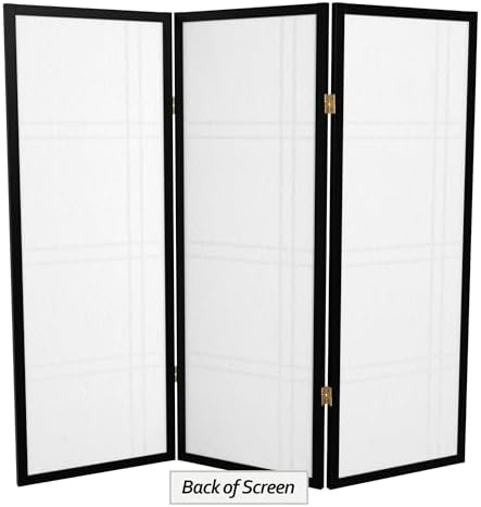 4 ft. Short Double Cross Shoji Screen - Black - 3 Panels - Image 6