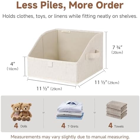 StorageWorks Closet Storage Bins, Beige(Cotton-linen), Small, 3-Pack - Image 6