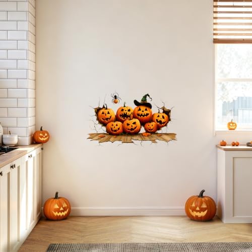 Pumpkin Wall Decals Peel and Stick Halloween Wall Stickers, Jack O Lantern Removable Vinyl Wall Decor, Cute Pumpkin Wall Art for Kids Bedroom Living Room Classroom Window Halloween Party Decorations - Image 7