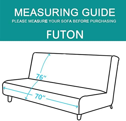 U-NICE HOME Futon Sofa Covers 68''Armless Couch Cover, Dark Grey/Light Grey - Image 5