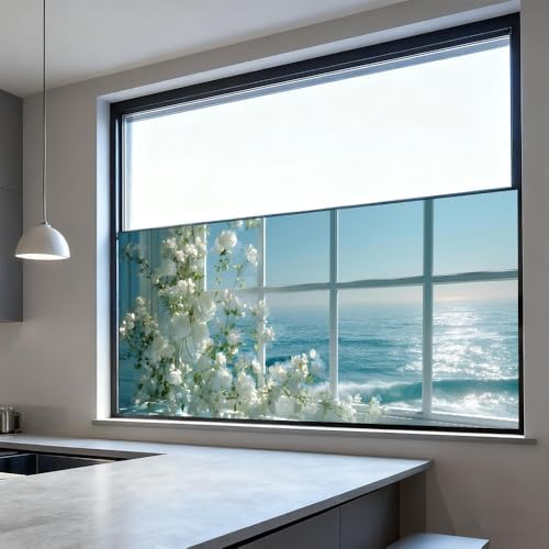 Window Privacy Film 39.37 x 17.3 in Rose Ocean View Static Cling - Image 6