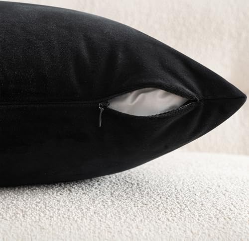 MIULEE 28x28 Inch Pack of 2 Euro Velvet Throw Pillow Covers Black - Image 7